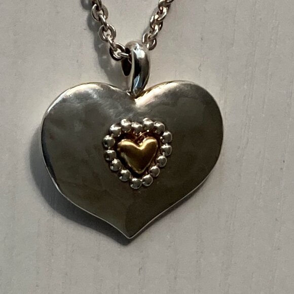 Brighton Love Beyond Words Heart Pendant Silver Gold Adjustable Necklace - Picture 10 of 15